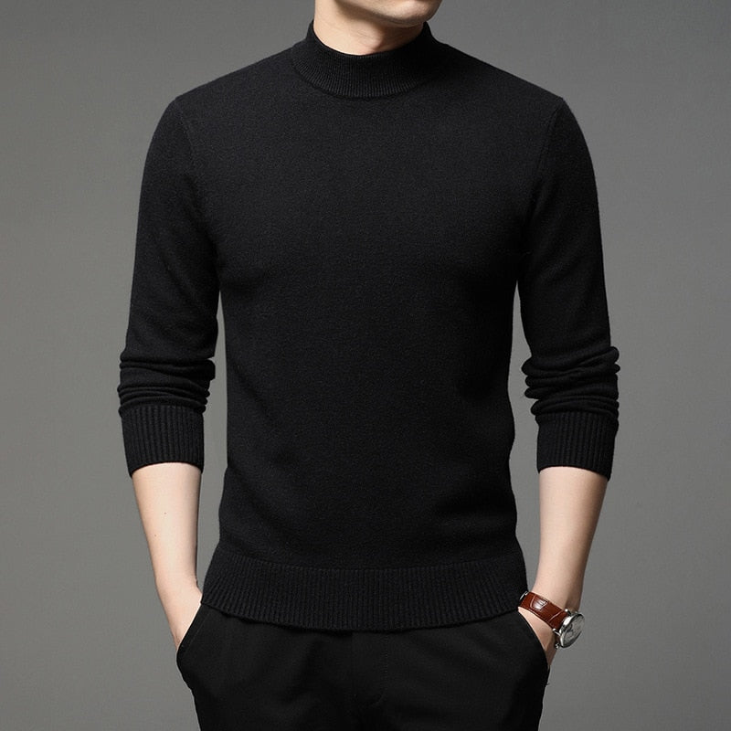 Advbridge Autumn and Winter New Men Turtleneck Pullover Sweater Fashion Solid Color Thick and Warm Bottoming Shirt Male Brand Clothes