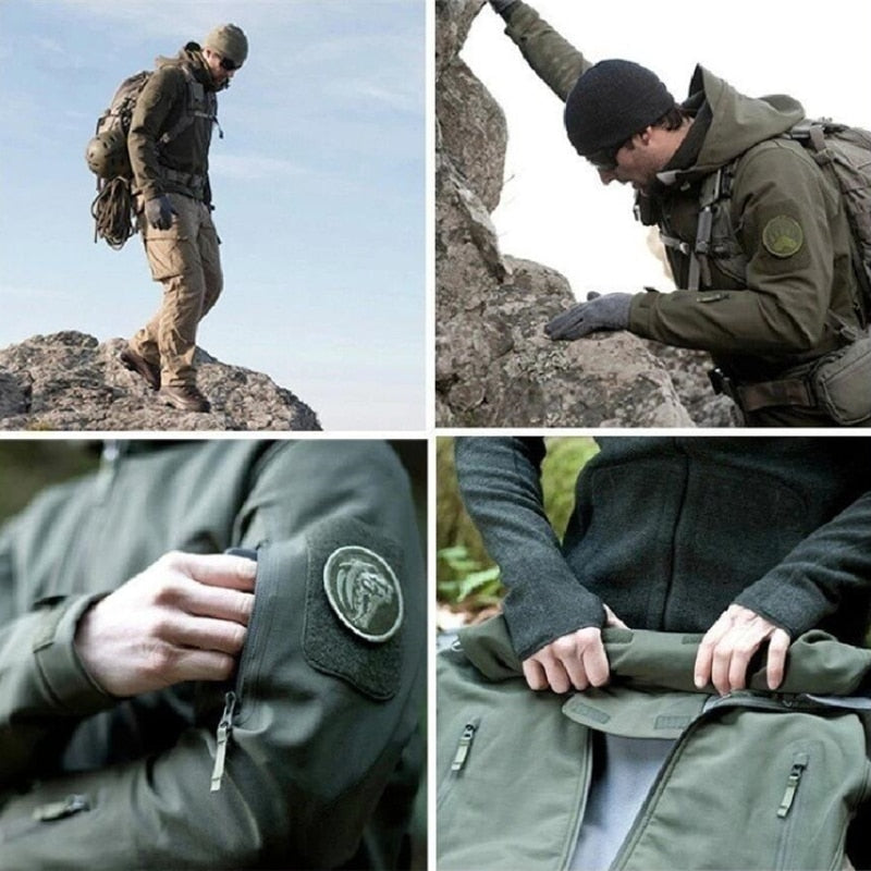Advbridge Winter Big Size Men Camouflage Jacket Shark Soft Shell Military Tactical Jacket Men Waterproof Warm Windbreaker US Army Clothing