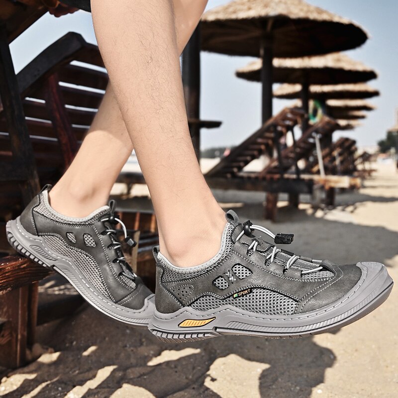 Advbridge Summer Mesh Shoes Men Casual Sneakers Lightweight Comfortable Walking Footwear New Slip-On Breathable beach Men's Shoes Big Size