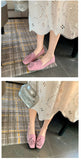 Advbridge 2023 new Spring women pumps natural leather 22-24.5cm length kid suede+cowhide+pigskin full leather Tassel flat sole shoes