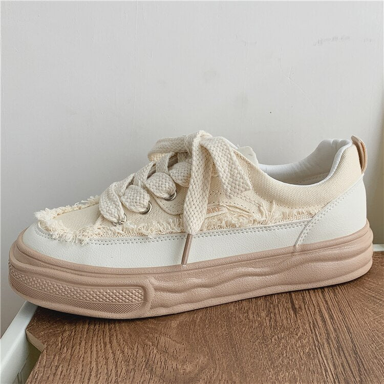 Advbridge Canvas Platform Sneakers Women's Sports Shoes Woman Flats Elegant Designer Shoes Girls Casual Tennis Female Free Shipping