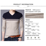 BROWON Men Brand Sweater 2022 Sweater Business Leisure Sweater Pullover V-neck Mens Fit Slim Sweaters Knitted for Man