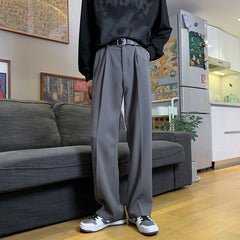 Advbridge New Men Suit Pants Solid Full Baggy Wide Leg Trousers Straight mop pants Bottoms Streetwear Oversize Unisex Casual Pants