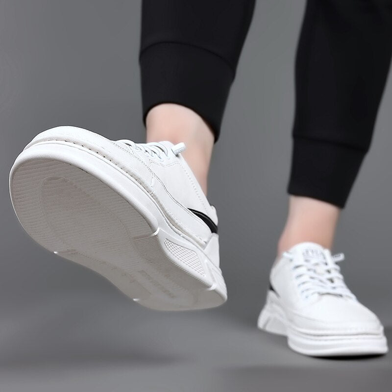 Advbridge Elastic Band Men's Casual Shoes Breathable White Handmade Designer Loafers British Fashion Solid Color Flats M66701