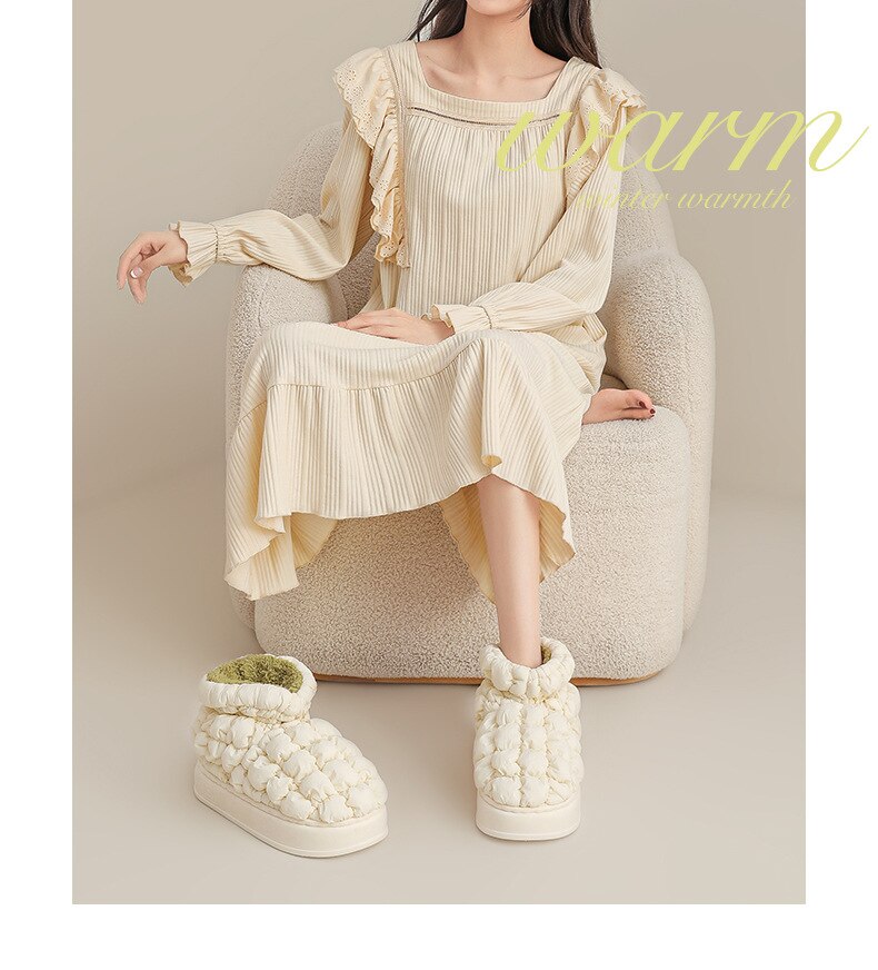 Advbridge Platform Shoe for Female Warm Winter Woman Boots Original Flat Heels Lovely Furry Ladies Booties Comfortable Outdoor Snow Boot