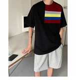 Advbridge 2023 Men's Summer Casual Short Sleeves Knitted T-Shirts Male Slim Fit Round Collar Leisure Contrast T-shirt Fashion Tees E151
