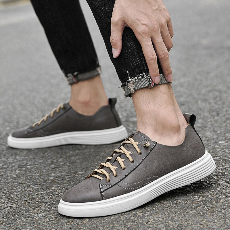 Advbridge Genuine Leather Men Shoes Luxury Brand England Trend Casual Shoes Men Sneakers Breathable Leisure Male Footwear Chaussure Homme