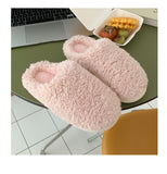 Advbridge Japanese Simple Solid Color House Slippers For Women Girls Cute Fluffy Winter Warm Home Slippers Woman Fur Shoes