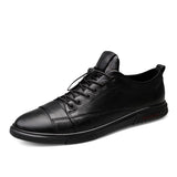 Advbridge Luxury Genuine Leather Men Casual Shoes Classic Male Lace-Up Outdoor Flats Fashion Korean Style Simple Footwear New Men Sneakers