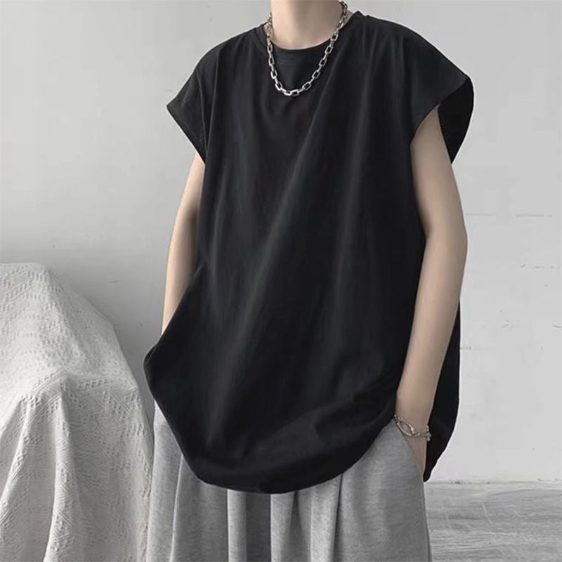 Advbridge Fashion O-Neck Solid Color All-match Sleeveless T-Shirt Men's Clothing 2023 Spring New Loose Casual Pullovers Korean Tee Shirt