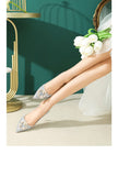 Advbridge Bridal Wedding Shoes Niche Premium Silver High-heeled Shoes Female Thin Heel Bridesmaid Pearl Wedding Dress Cat Heel Shoes