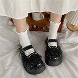 Advbridge Platform Shoes New Kawaii Thick heels Lolita Shoes Fashion Rivets JK Uniform Leather Shoes Lace Mary Jane Shoes Women's Shoes