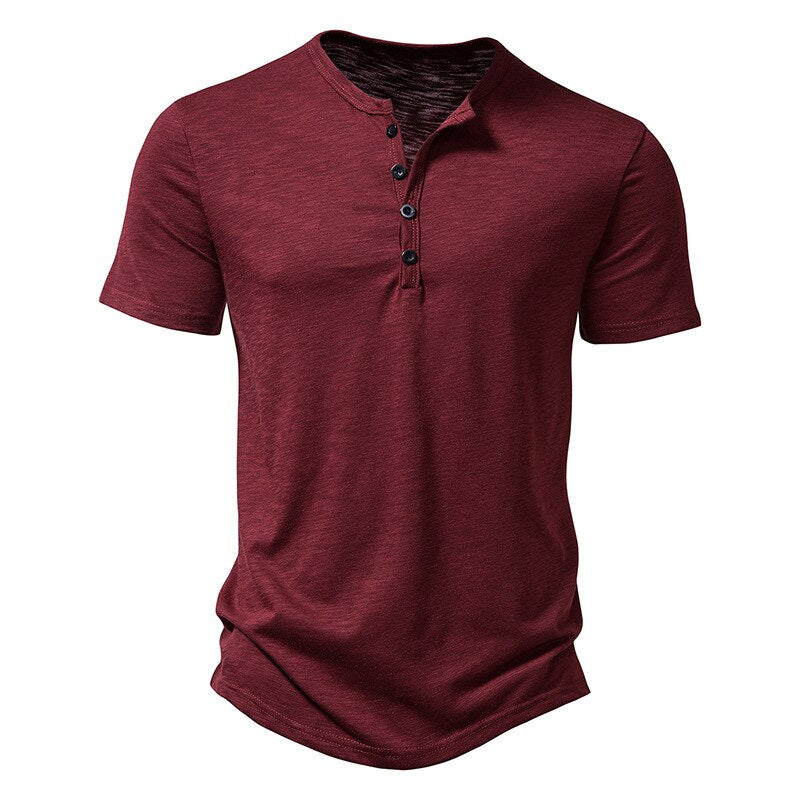 Advbridge Mens Distressed Henley Shirts Vintage Short Sleeve T Shirt Men Casual Button Down Washed T-Shirts Men Casual Tee Shirt Homme XXL