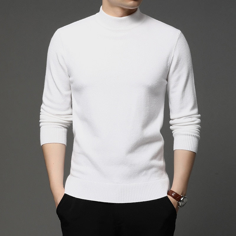 Advbridge Autumn and Winter New Men Turtleneck Pullover Sweater Fashion Solid Color Thick and Warm Bottoming Shirt Male Brand Clothes