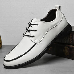 Advbridge High-end Genuine Leather mens Oxford shoes Casual Luxury Leather shoes White Wedding Shoes High Quality British Business Shoes