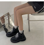 Advbridge Platform Ankle Boots For Women 2023 INS Brand Leather Motorcycle Boots Women's Winter Shoes Booties Ladies Chunky Lace Up New