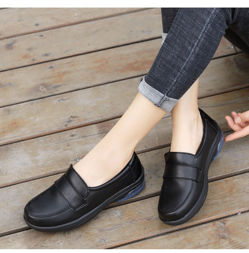 Advbridge Spring  Autumn Shoes Women Loafers Soft Comfortable Black White Shoes Flat Elegant Ladies Casual Shoes Plus Size 42 A4369