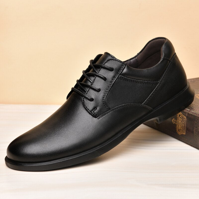 Advbridge men dress shoes Genuine Leather Fashion Men Business Dress Oxford outdoor lace up Breathable Formal Wedding Shoes for men