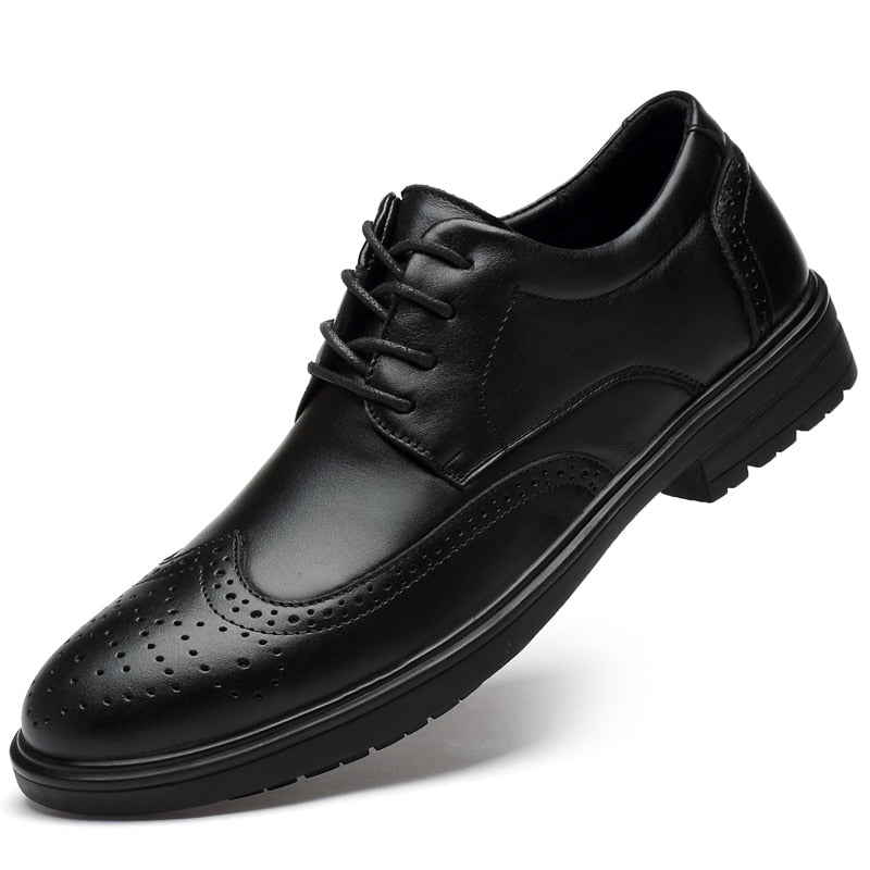 Advbridge Luxury Casual Leather Business Oxford Men Shoes Office Wedding Flats Footwear Breathable Formal Dress Stylish Male Shoes