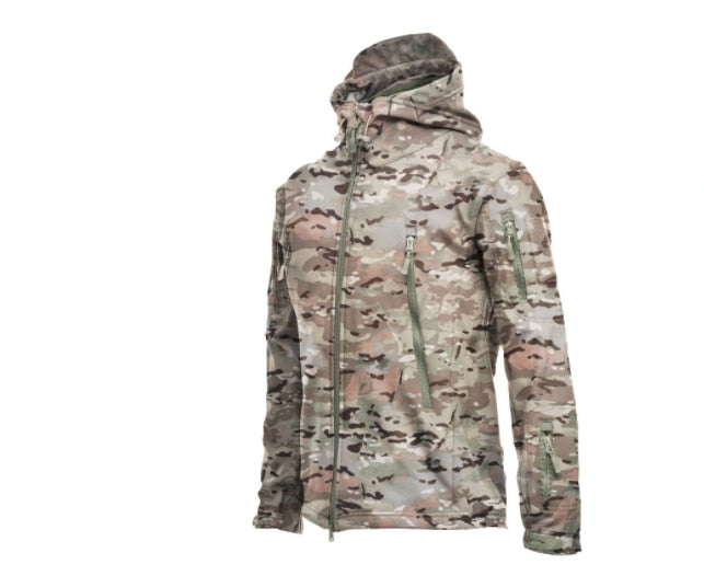 Advbridge Winter Big Size Men Camouflage Jacket Shark Soft Shell Military Tactical Jacket Men Waterproof Warm Windbreaker US Army Clothing