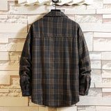 Advbridge New spring Brand Casual Jacket Men Plaid Flannel Shirt Long Sleeves Vintage Business Jacket Single-breasted Plus Size M-5XL