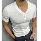 Advbridge Knitted Short Sleeved T-shirt Men Summer Streetwear Korean Solid Color Top Camisa Masculina Tee Shirt Homme Multicolor