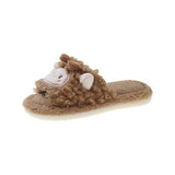 Advbridge Slippers Casual Room Shoes Fur Flip Flops Winter Footwear Low Slides Flock Luxury Massage Rubber Plush Flat Hoof Heels Basic PU