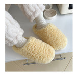 Advbridge Japanese Simple Solid Color House Slippers For Women Girls Cute Fluffy Winter Warm Home Slippers Woman Fur Shoes