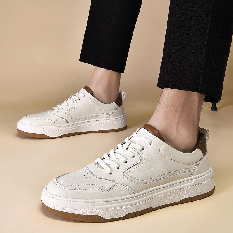 Advbridge Men Leather Shoes Quality Men's Casual Sneakers Designer Shoes For Man Fashion Leather Sneakers New White Casual Shoes