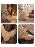 Advbridge Work Safety Shoes For Men Cow Suede Leather Indestructible Construction Anti-smash  Safety Boots Steel Toe Shoes Male Footwear