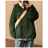 Advbridge Autumn Winter Solid Casual Men's Loose Sporty Cool Boys Soft Hoodie Pullover Shirt Long Sleeve Top Versatile Pocket Cotton