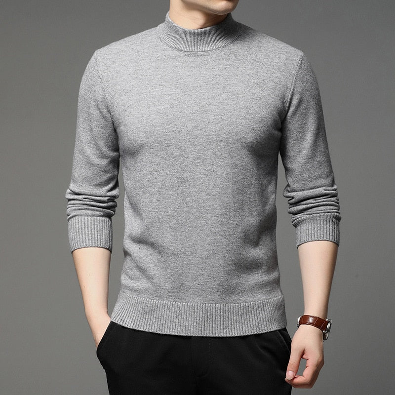 Advbridge Autumn and Winter New Men Turtleneck Pullover Sweater Fashion Solid Color Thick and Warm Bottoming Shirt Male Brand Clothes