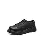 Advbridge Retro Solid Color Rubber Sole Business Men's Shoes Autumn New Men Casual Shoes Thick Bottom Heightened Casual Leather Shoes