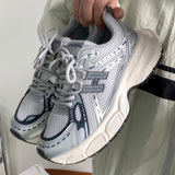 Advbridge Female Dad Shoes 2023 Adult Platform Trainers Stylish Casual Mesh Chunky Sneakers for Women White Sport Thick Sole Footwear