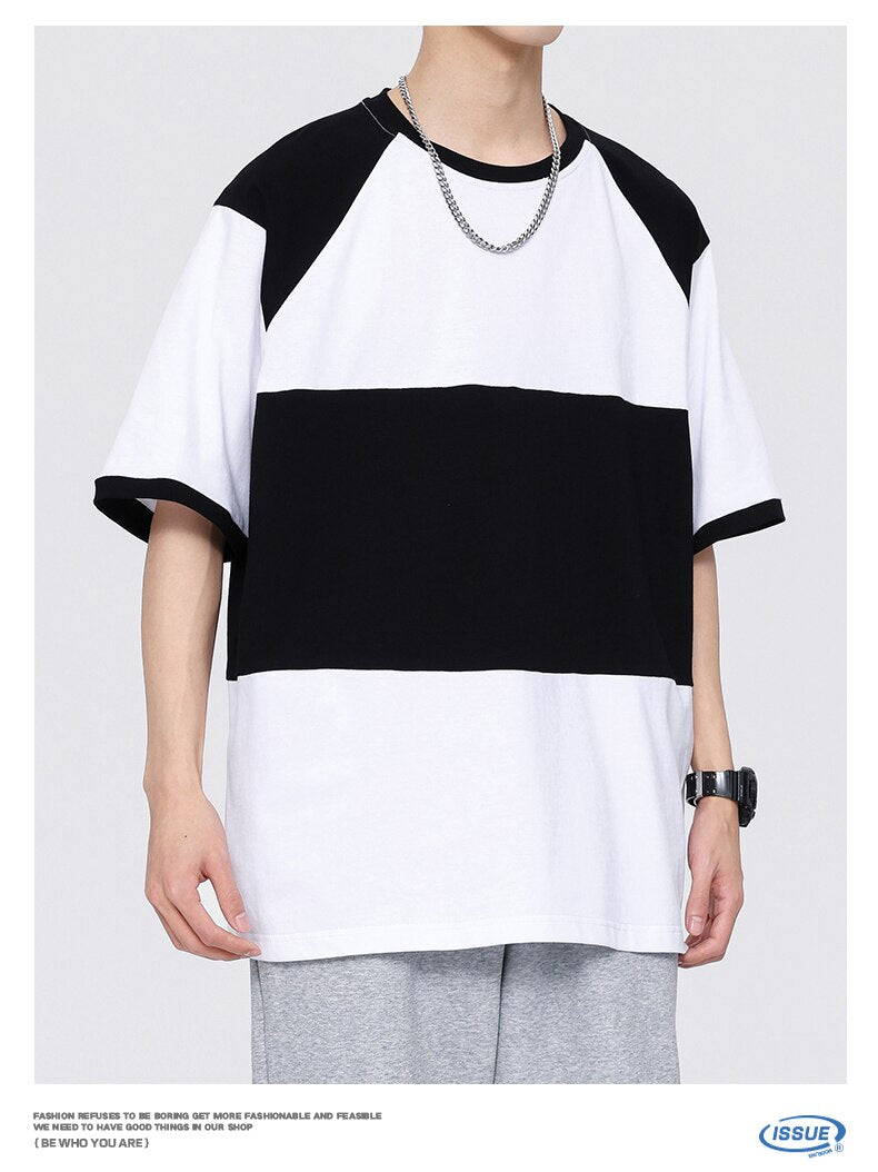 Advbridge Hip Hop T-Shirt Loose Sports Streetwear Fashion Oversized 3XL T Shirt Striped 2023 Summer Short Sleeves Top Tees Tshirt