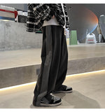 Advbridge Neutral Chic Patchwork Mopping Trousers Jeans Men Korean Style Street Fashion High Street Loose Casual Drawstring Jean Pants