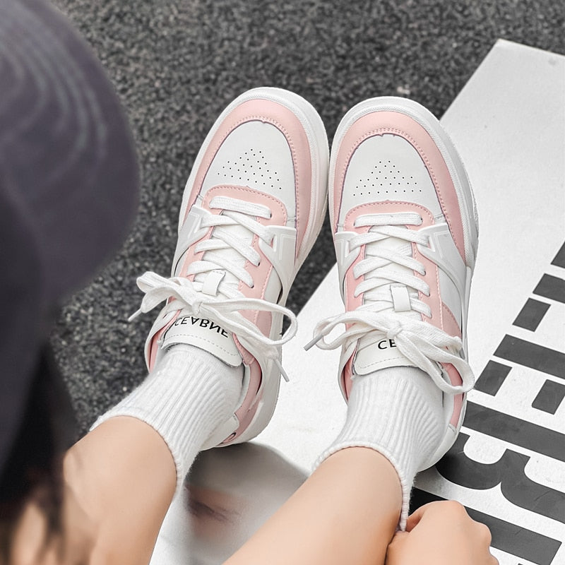 Advbridge High end board shoes Autumn New Dad's shoes Sports breathable thick sole small white shoes for women