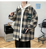 Advbridge Spring Autumn Fashion Men's Casual T-Shirt Loose Soft Versatile Tops Buttons Shirt Coat Cool Boys Plaid Jacket College Style
