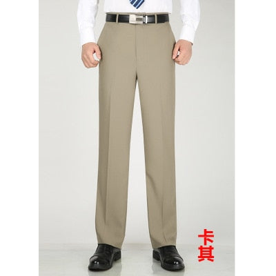 Advbridge Spring summer men's office trousers high waist thin loose business casual suit pants Anti-wrinkle Professional dress trousers
