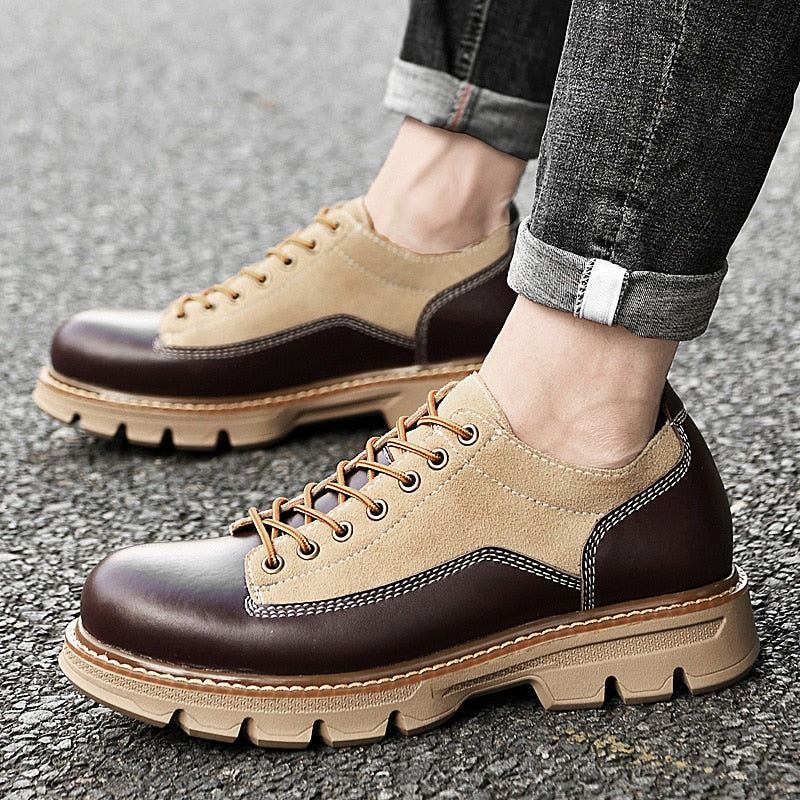 Advbridge Fashion Men Causal Boots Luxury British Premium Men shoes High-end Leather Handmade Dress Boots Quality Platform Leather Shoes