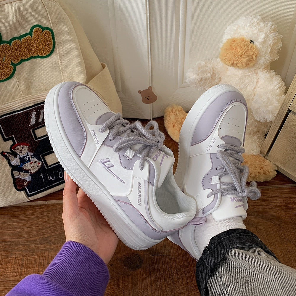 Advbridge All-Match Small White Shoes Casual Female Sneakers Women Shallow Mouth Round Toe Clogs Platform Flats Breathable Summer Creepers
