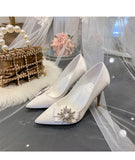 Advbridge Plus Size 41 42 43 Womans Pumps 2023 Woman Wedding Shoes Bride 7cm Thin High Heels Womans Office Shoes Female Party Heeled Shoes