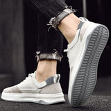 Advbridge Genuine Leather Men Sneakers Youth Teenage Skateboard Shoes Luxury Brand Vulcanize Shoes Outdoor Casual Shoes Leisure Walk Flat