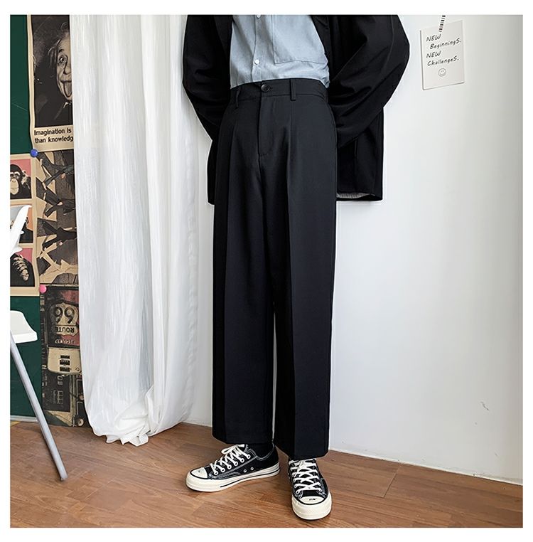 Advbridge Mens Wide Leg Pants Light Weight Joggers Trousers Japanese Streetwear Hiphop Cold Feeling Comfortable Home Pants Mens