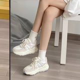 Advbridge Sneakers Flat Platform Daddy White Running Shoes Women's Korean Spring New Sports Casual Vulcanize Tennis Basket