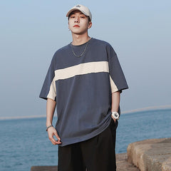 Advbridge Fashion Printed O-Neck Half Sleeve Striped T-Shirt Men's Clothing 2023 Summer New Casual Pullovers All-match Loose Tee Shirt