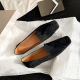 Advbridge 2023 new Spring women pumps natural leather 22-24.5cm length kid suede+cowhide+pigskin full leather Tassel flat sole shoes