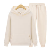 Advbridge new Men&#39;s ladies casual wear suit sportswear suit solid color pullover + pants suit autumn and winter fashion suit