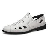 Advbridge Ollow Out Male Sandals Genuine Leather Men's Beach Sports Flats Luxury Fashion Casual Shoes Outdoor Breathable Summer Sneakers