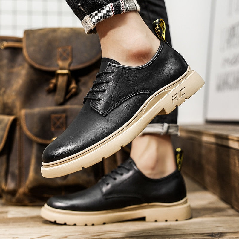 Advbridge Brand Handmade Breathable Men's Oxford Sole Top Quality Dress Shoes Men Flats Sneakers Fashion Men Leather Work Business Shoes